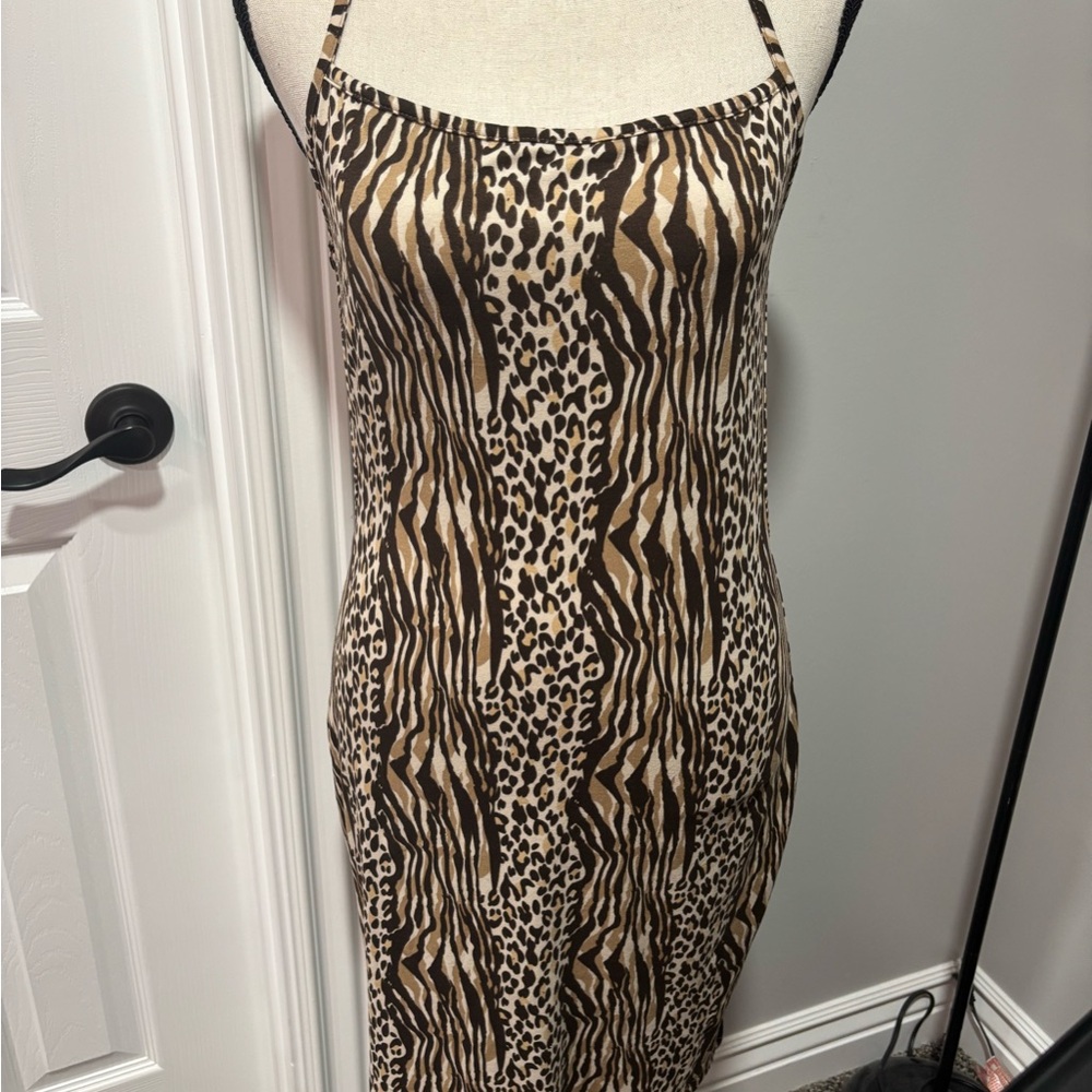 Leopard Print Spaghetti Strap Dress